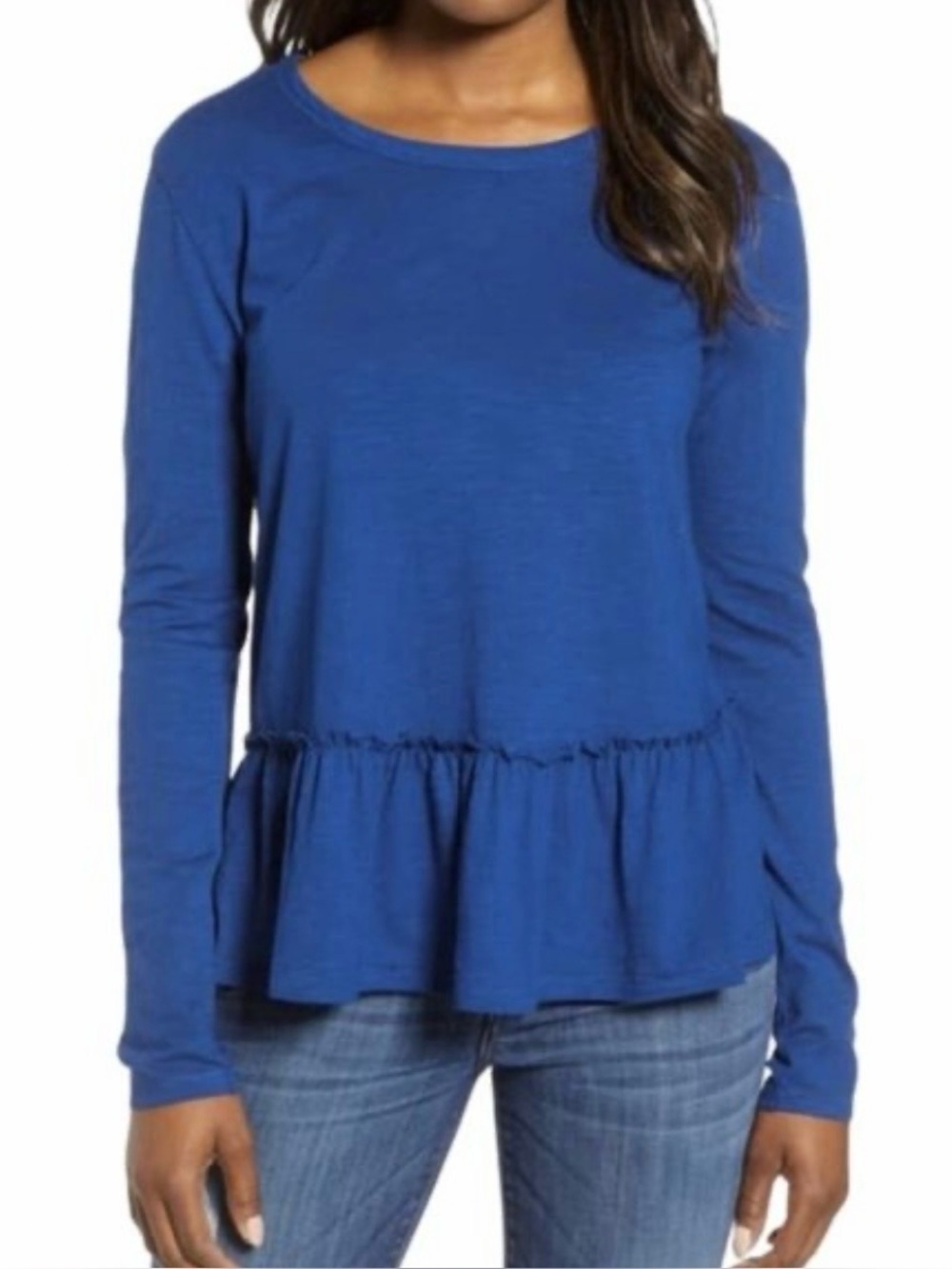 Caslon Royal Blue Long Sleeve Top